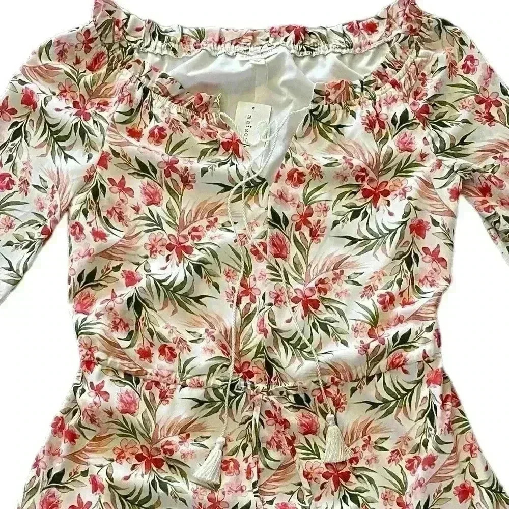 Maison Jules NWT Floral V-Neck Dress Size 2 - Picture 2 of 12